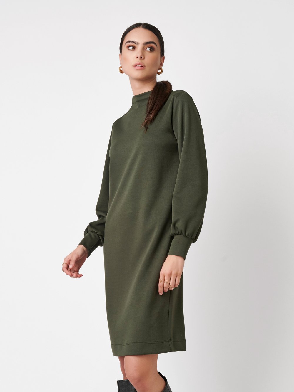 Dress Nadine dark green front view