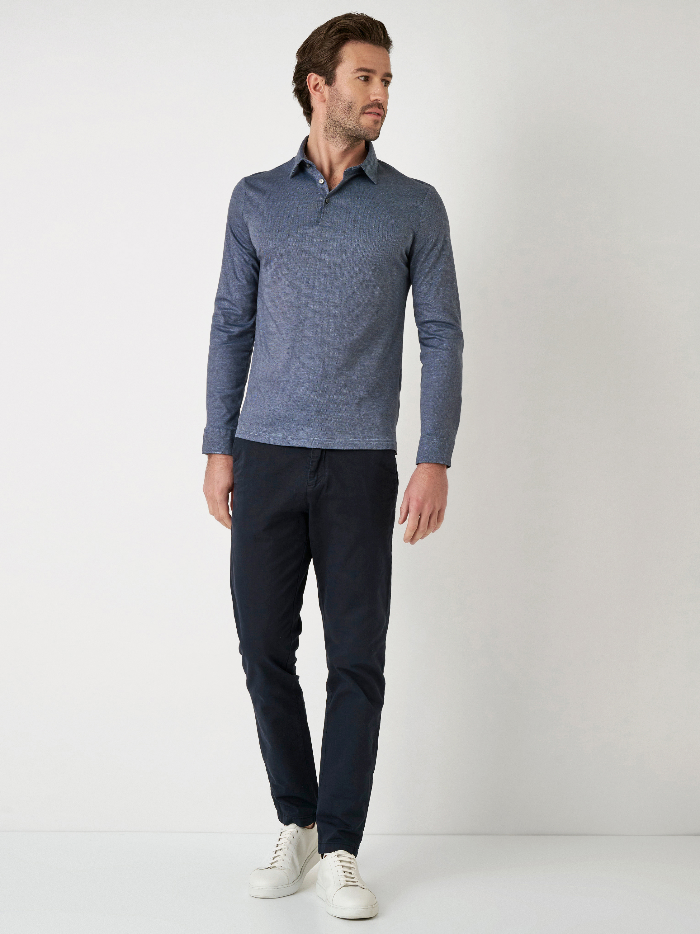 Polo Essential Polo Kent blue pique outfit view