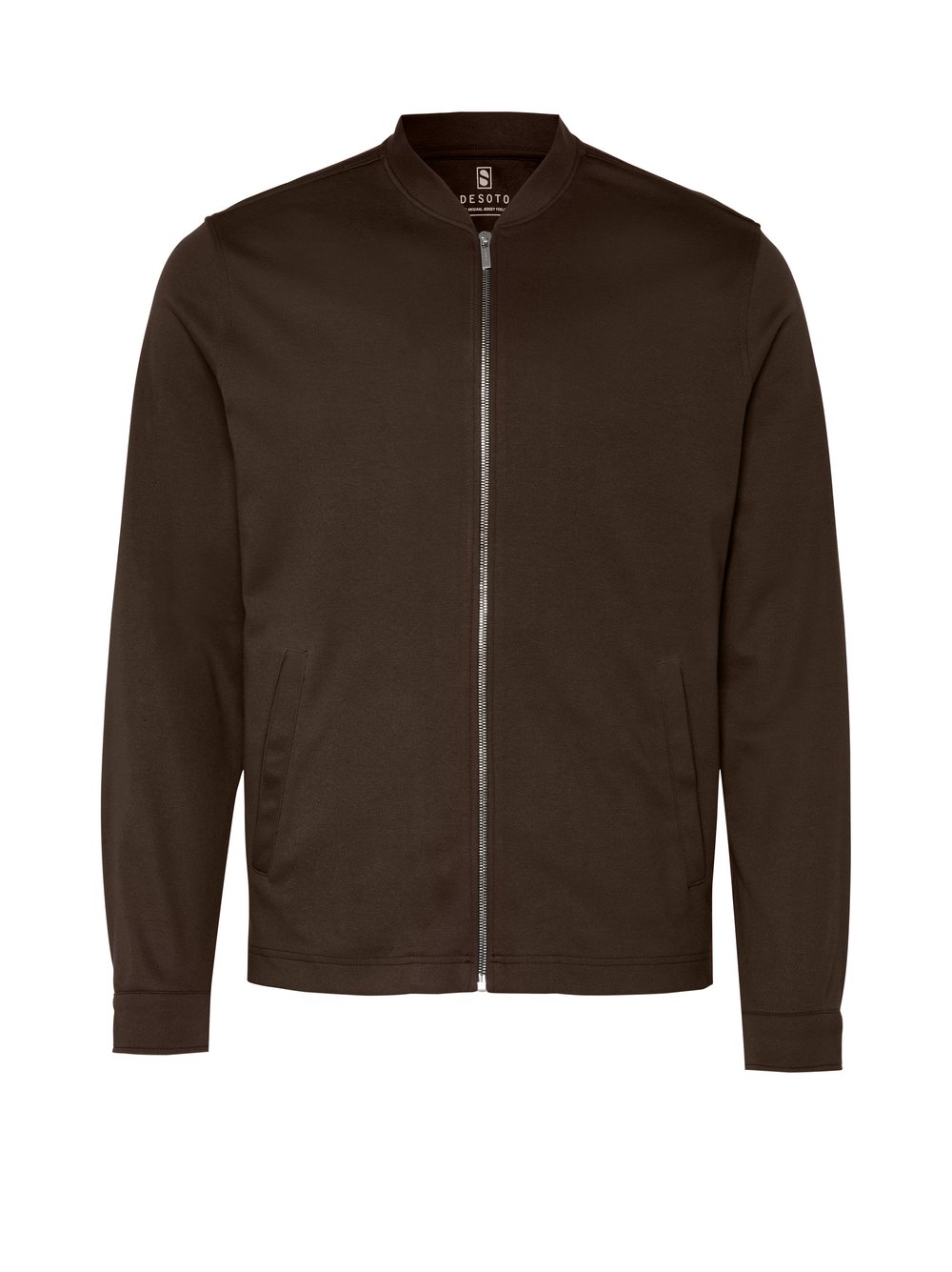 Mens jacket casual college jacket in solid brown, product view