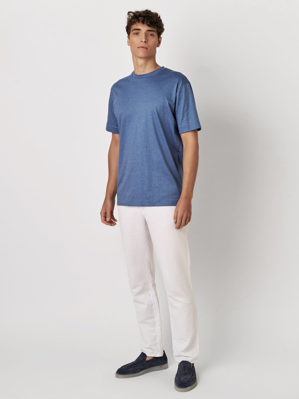 T-Shirt dove blue pique Outfitansicht