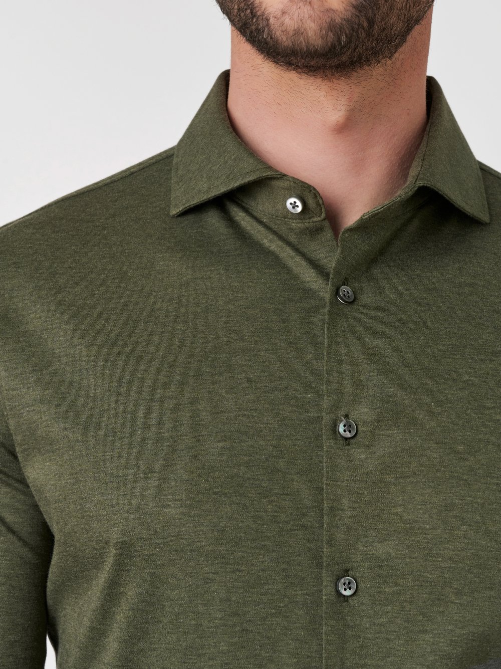 Shirt Luxury Hai green melange detail view