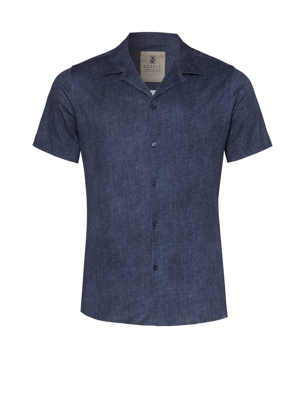 Mens shirt casual lido in dark blue denim, product view