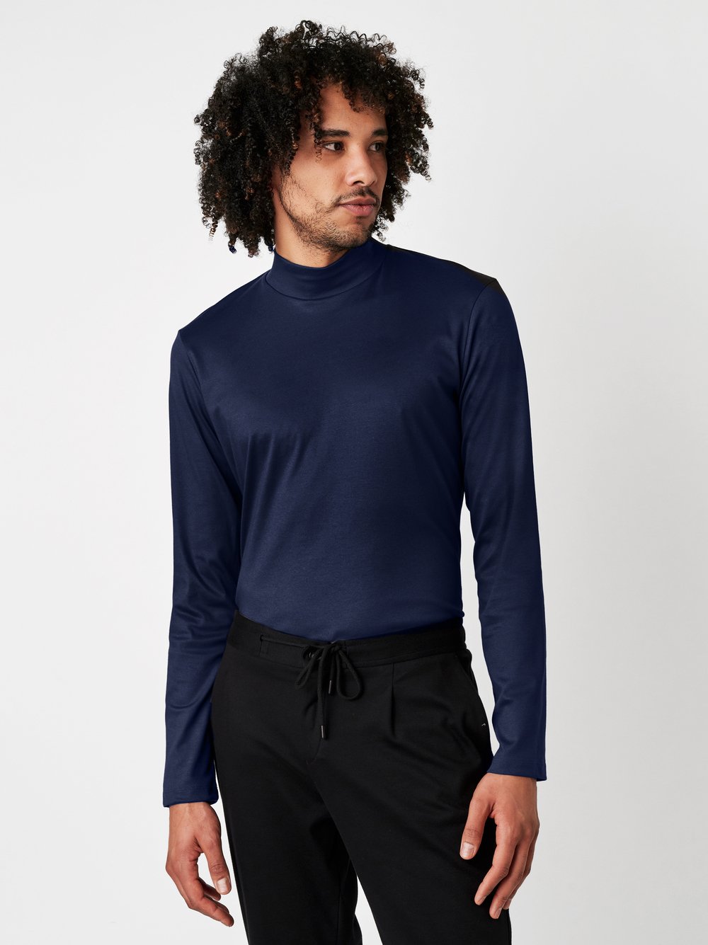T-Shirt | Style »Casual Turtleneck« solid navy