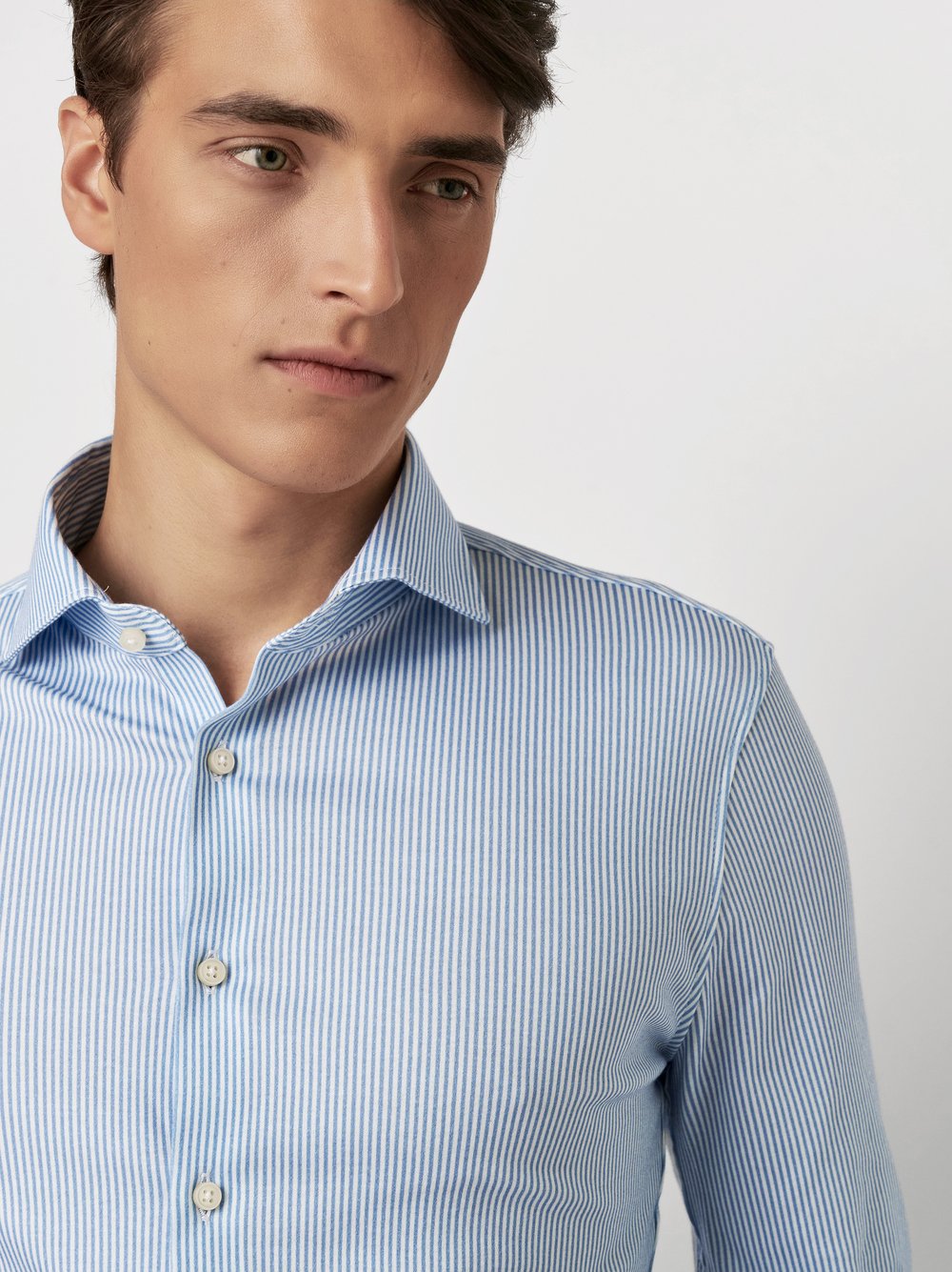 Hemd Essential Hai light blue stripe Detailansicht Hemd Essential Hai light blue stripe Detailansicht