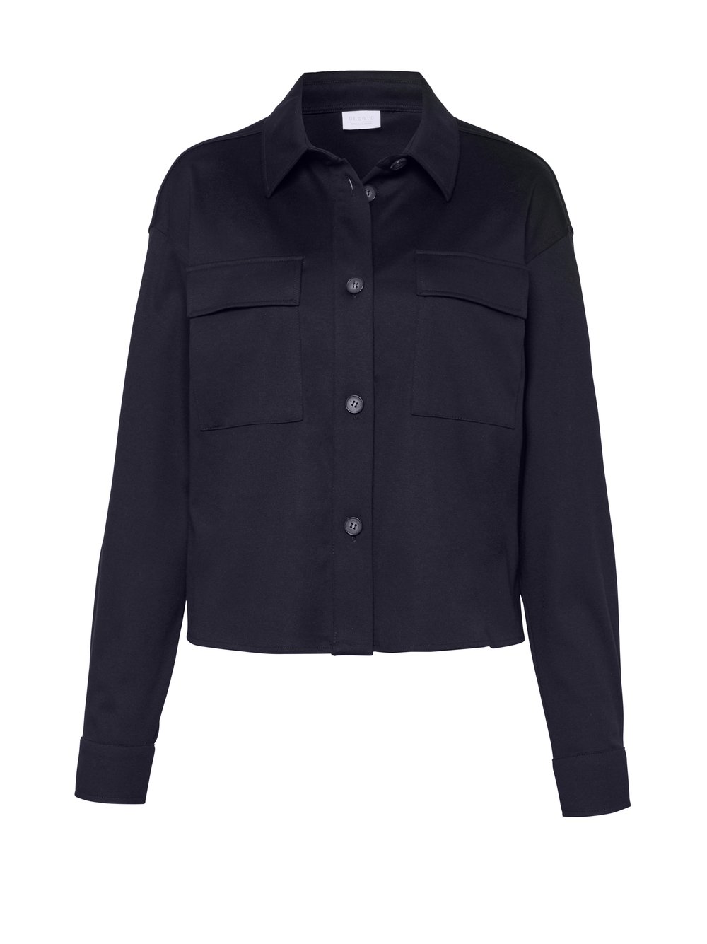 Damenbluse Sina in solid midnight blue, freigestellte Produktansicht