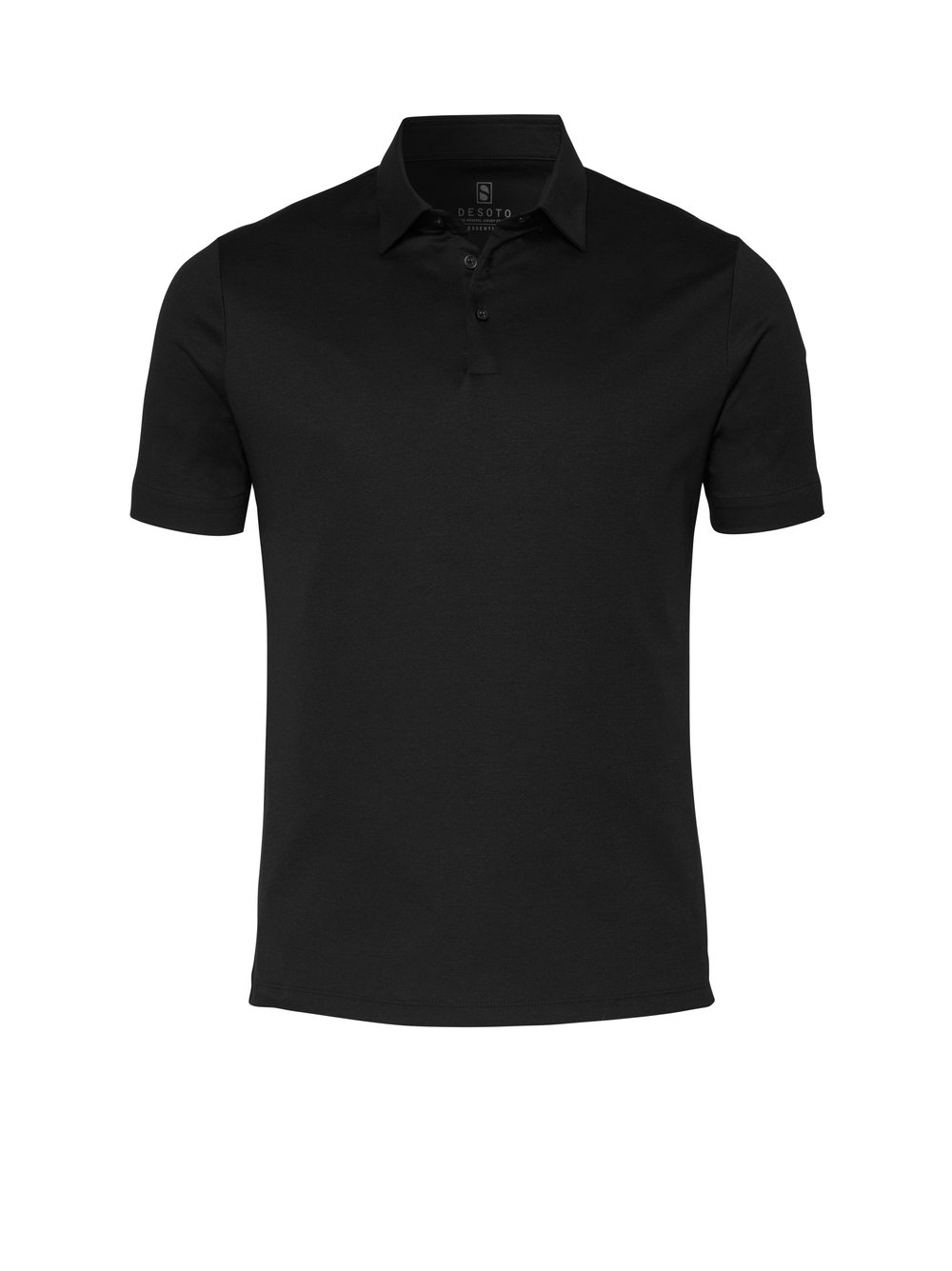 Herrenpolo Essential Kent in black pique, freigestellte Produktansicht