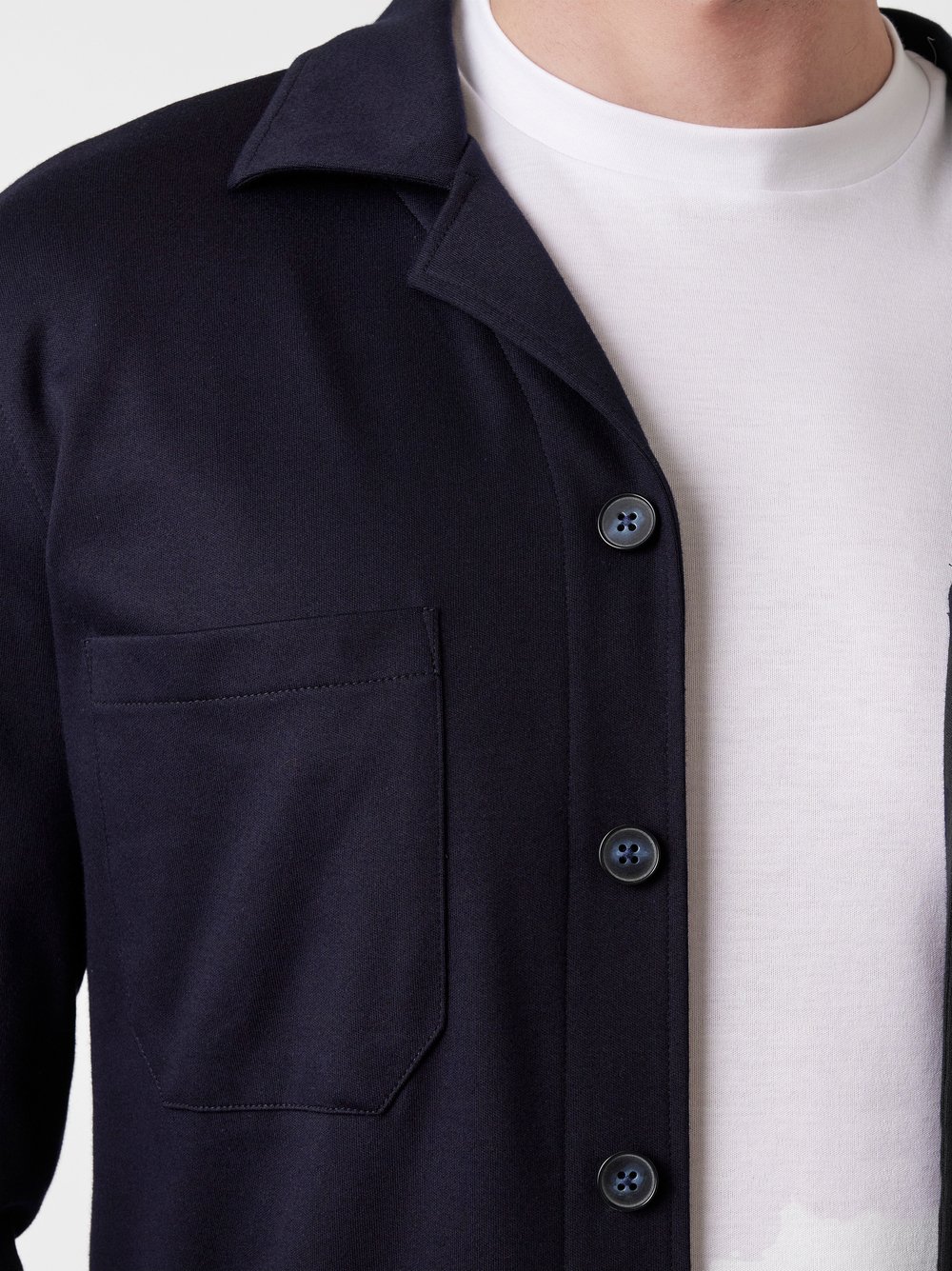 Shirt Casual Overshirt Revers solid navy   detail view Shirt Casual Overshirt Revers solid navy   detail view