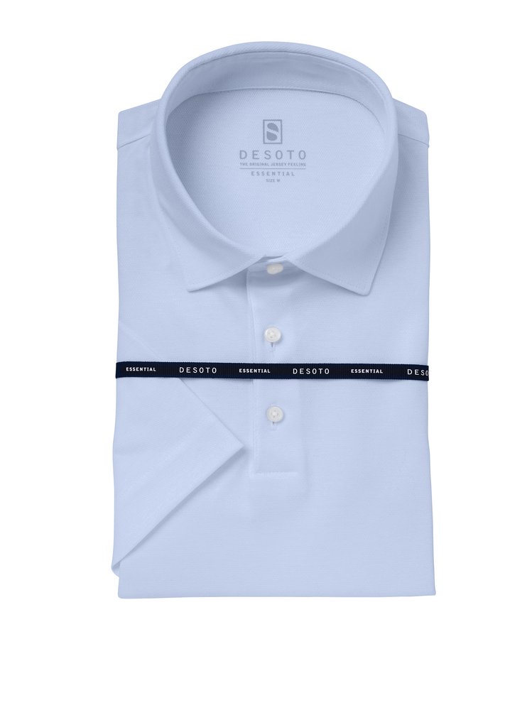 Herrenpolo Essential Kent in light blue pique, freigestellte Produktansicht
