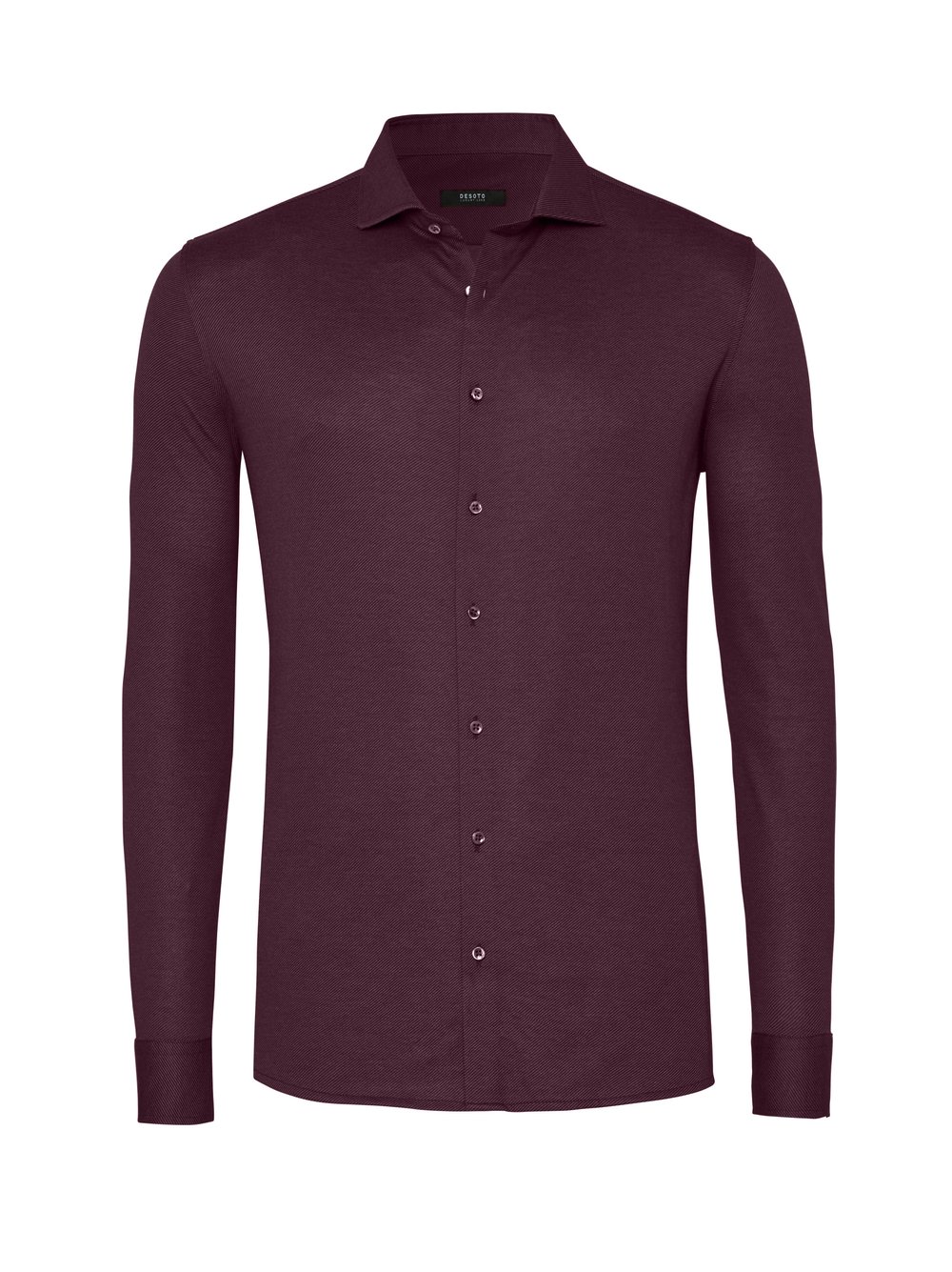 Mens shirt luxury hai in bordeaux twill, product view