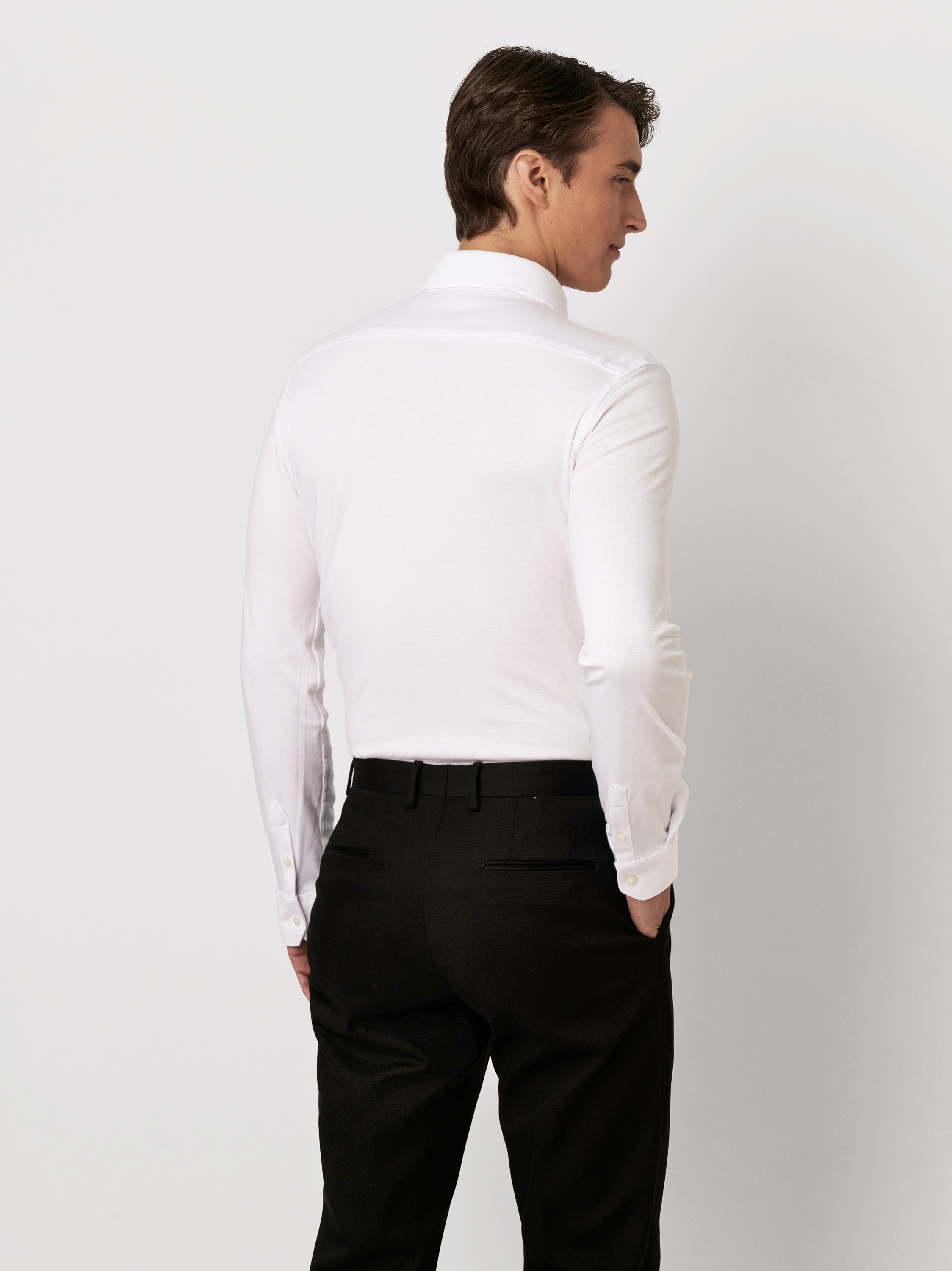 Shirt Essential Hai solid white rear view Shirt Essential Hai solid white rear view