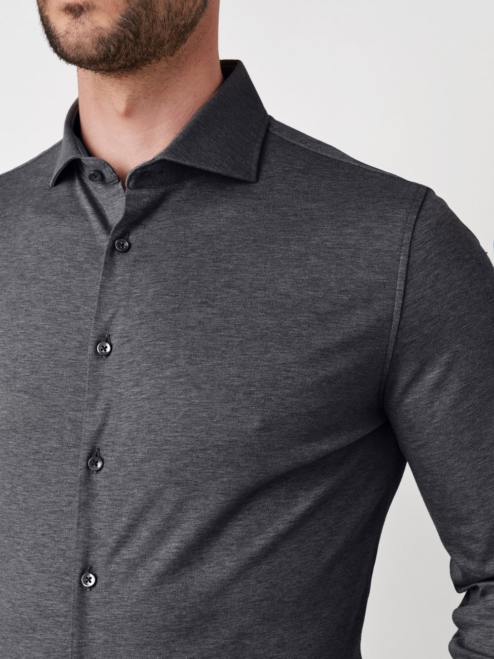 Shirt Luxury Hai dark grey melange detail view