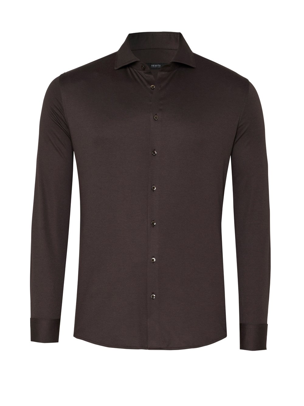 Mens shirt luxury hai in brown pique, product view