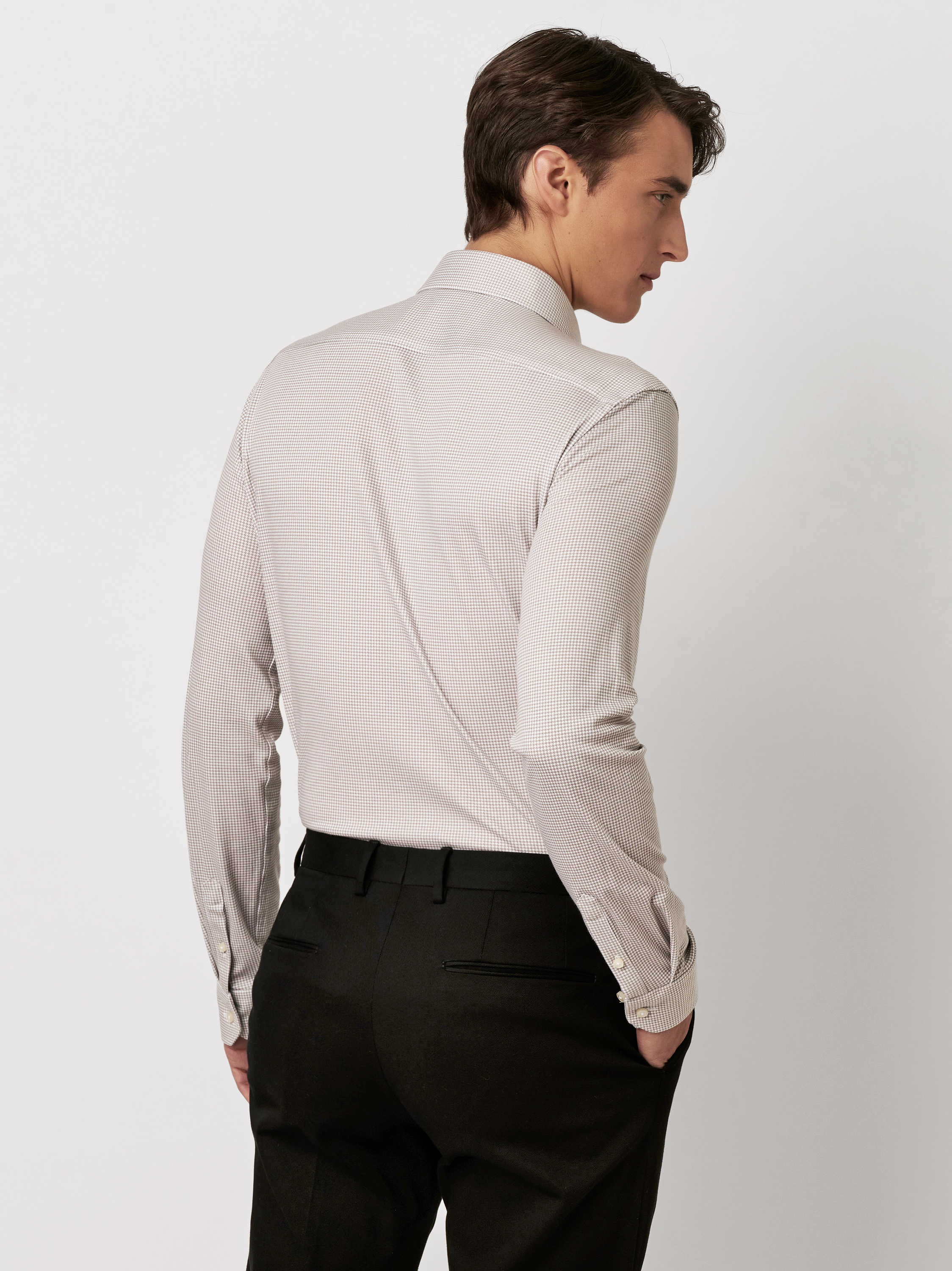 Hemd Essential Hai grey houndstooth Rueckansicht Hemd Essential Hai grey houndstooth Rueckansicht