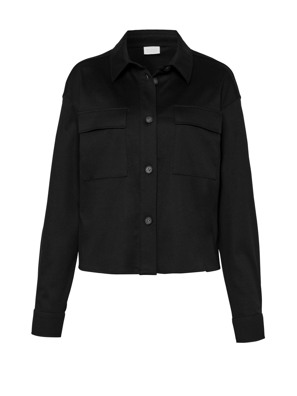 Damenbluse Sina in solid black, freigestellte Produktansicht