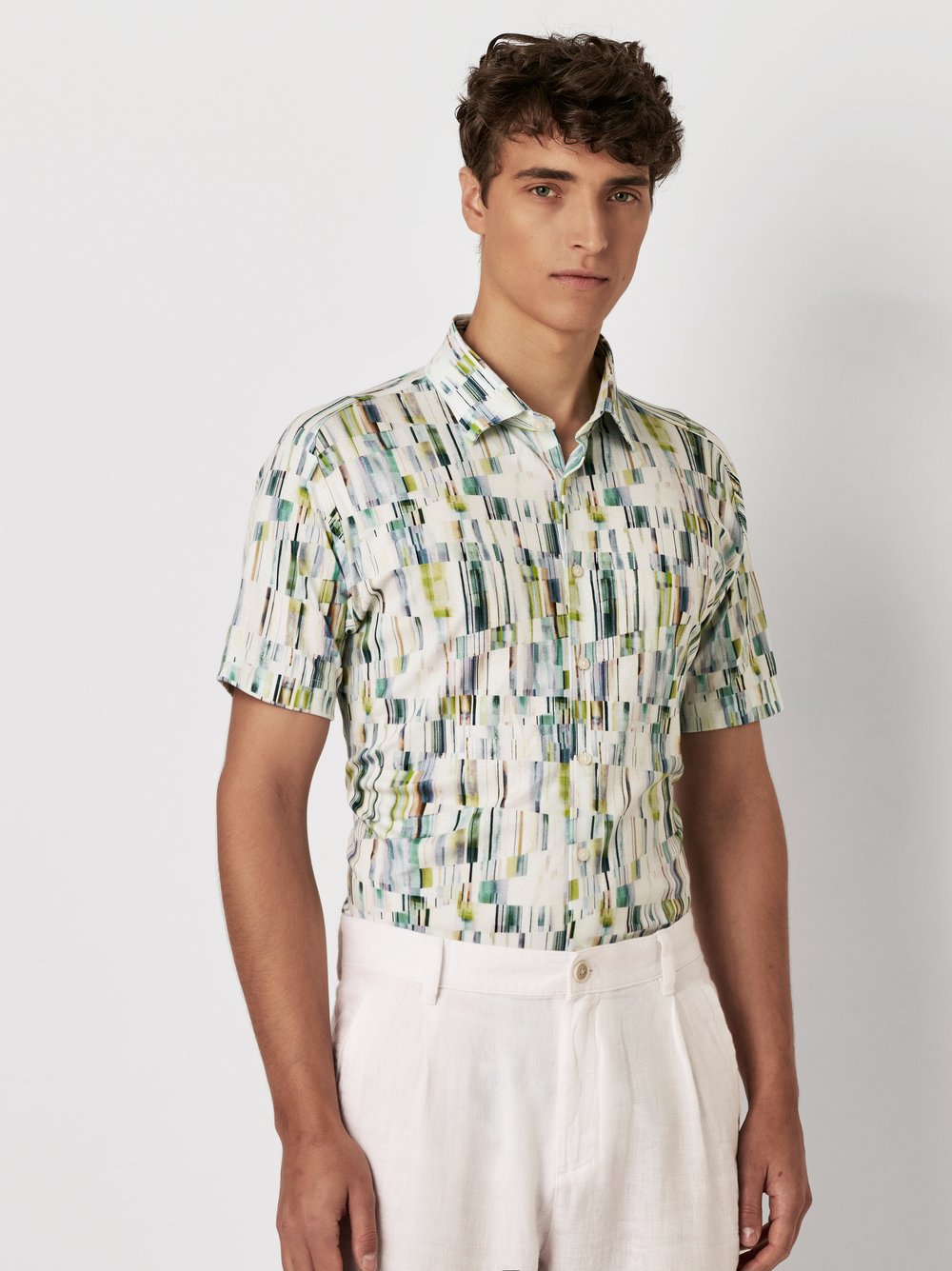 Hemd Casual Kent artful composing with green Vorderansicht Hemd Casual Kent artful composing with green Vorderansicht