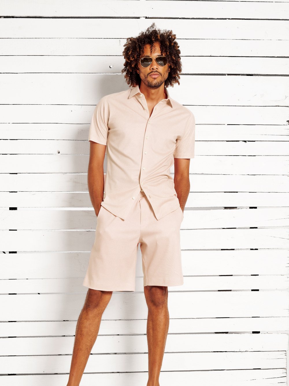 Trousers | Style »Short« beige oxford