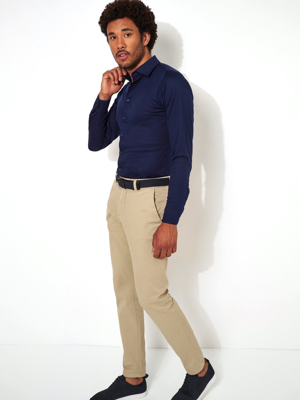 Hemd Casual Kent solid dark navy Outfitansicht