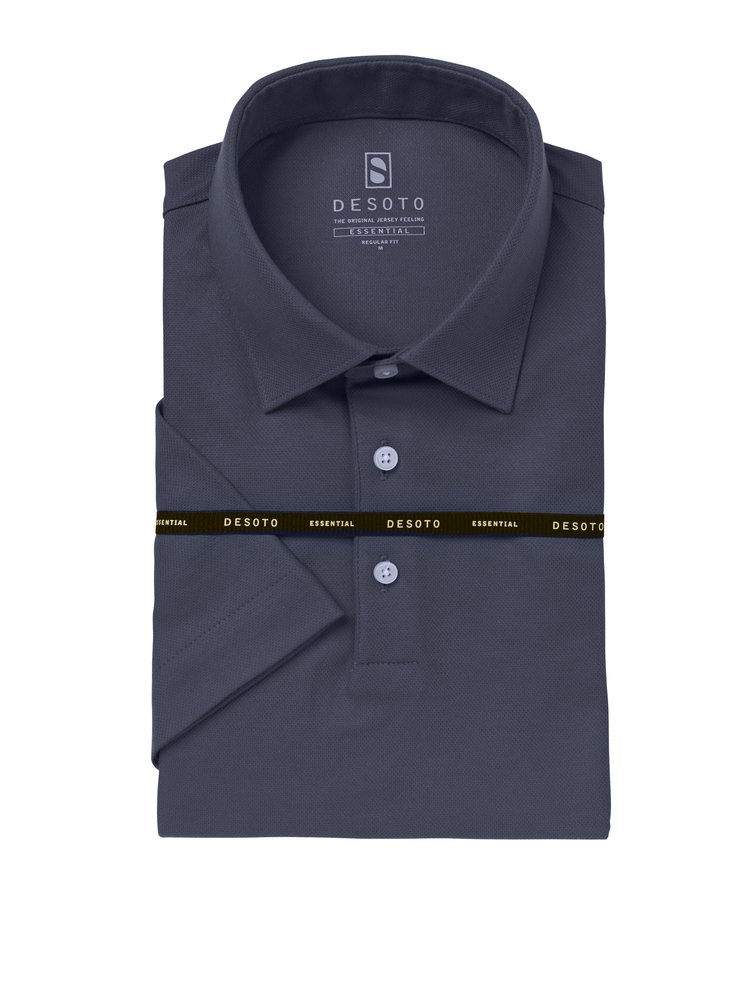 Herrenpolo Essential Kent in navy pique, freigestellte Produktansicht