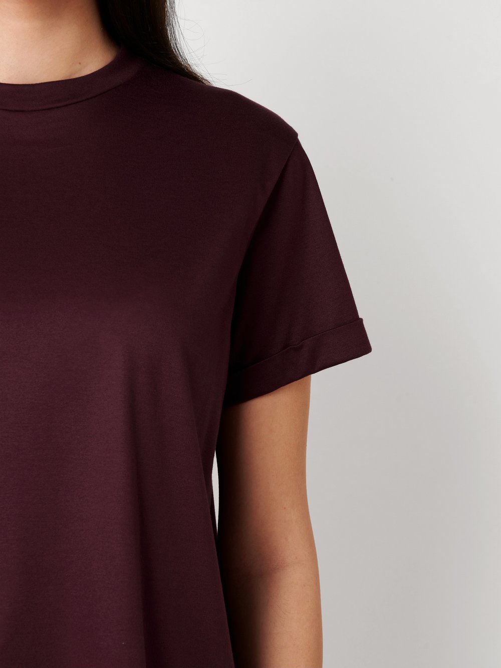 Womens shirt Alexa in burgundy, detail view