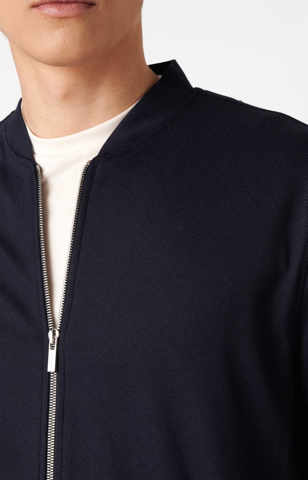 Herrenjacke Casual College Jacket in dark navy twill, Detailansicht