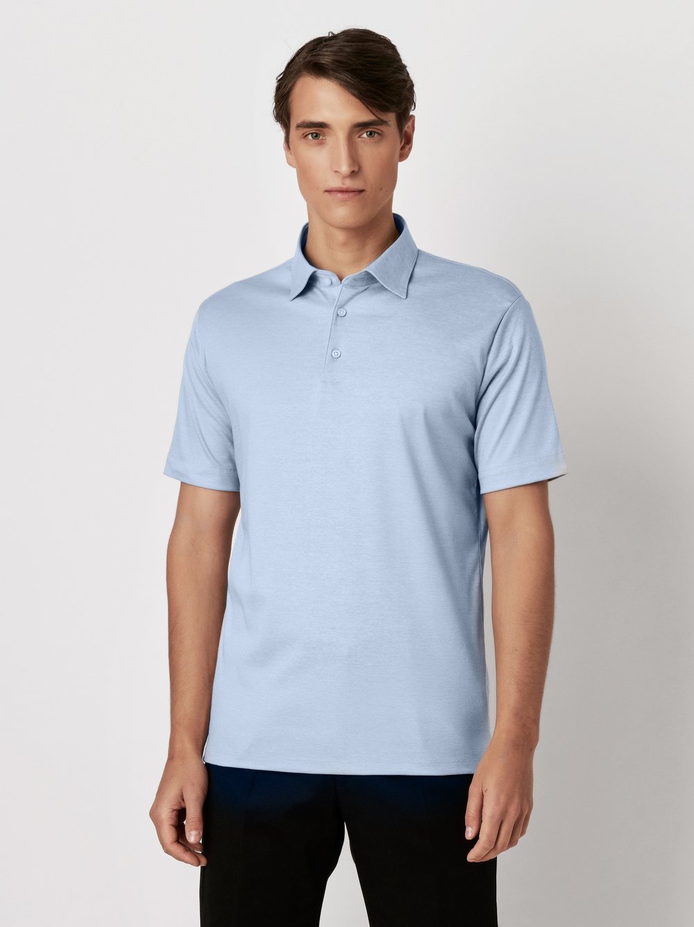 Polo Essential Polo Kent light blue pique Vorderansicht Polo Essential Polo Kent light blue pique Vorderansicht