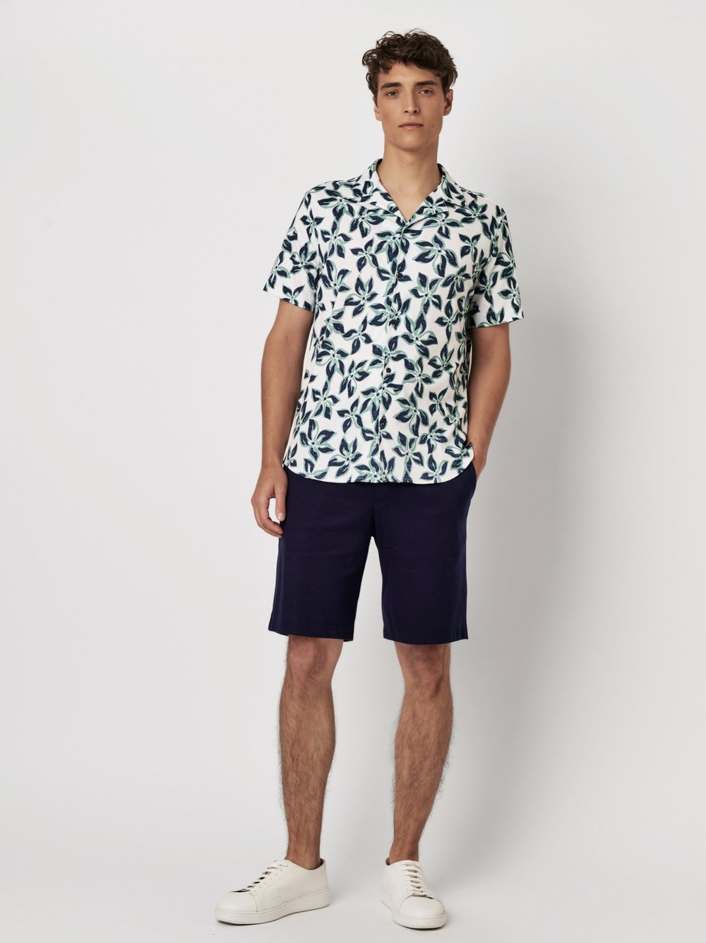 Hemd Casual Lido green blue leaf Outfitansicht