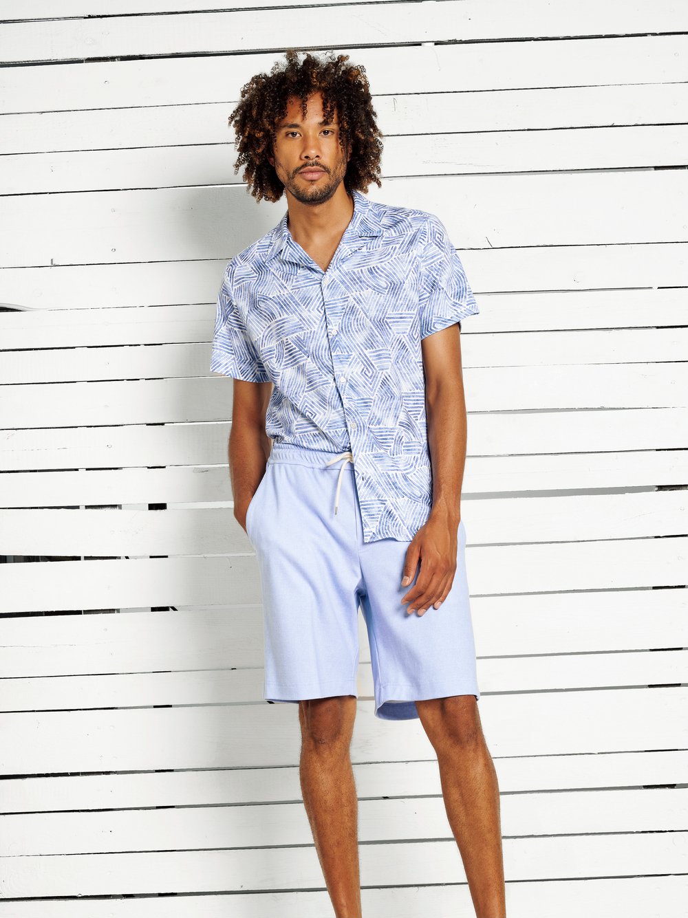 Trousers | Style »Short« light blue oxford