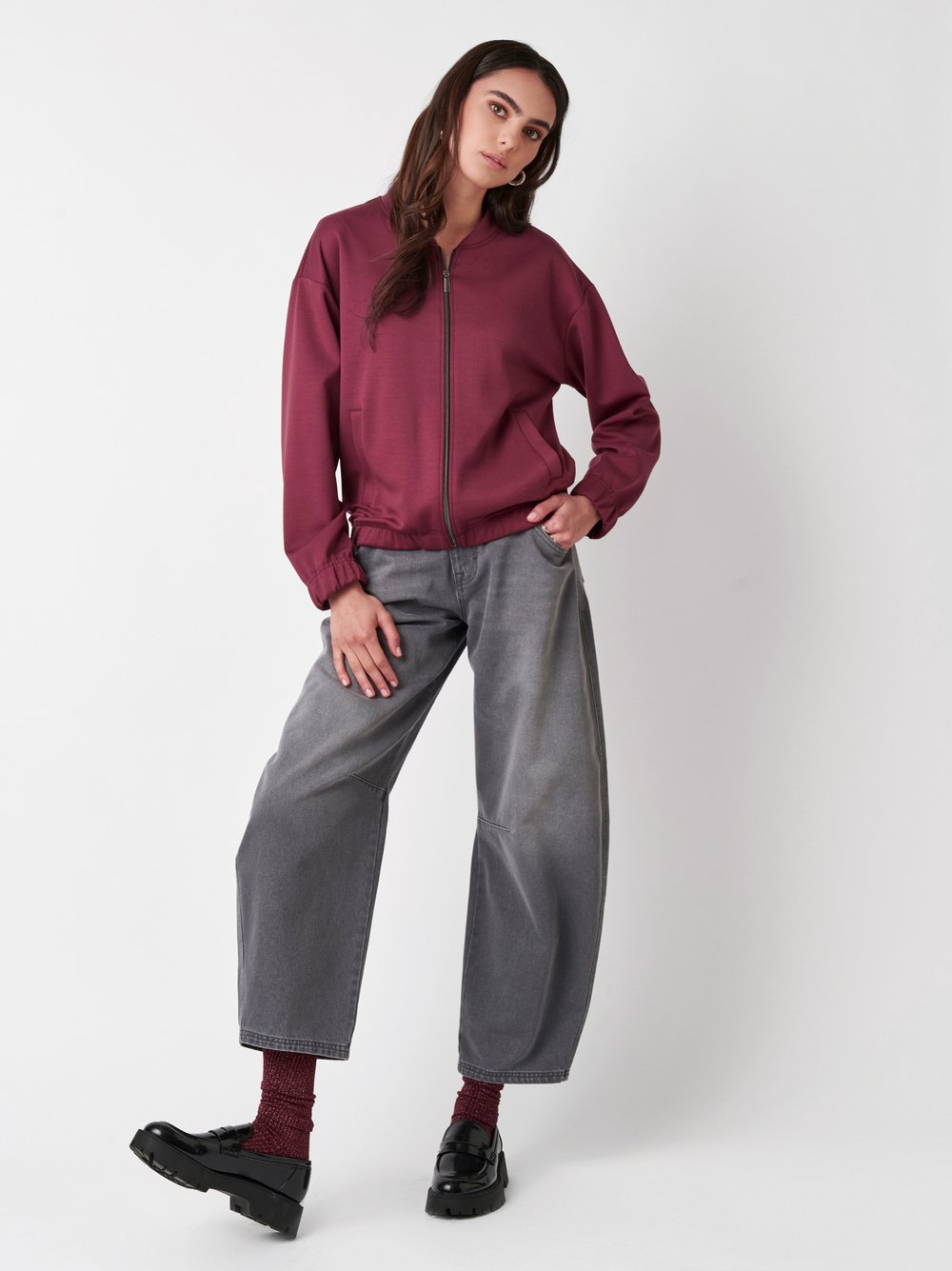Jacket Selma burgundy outfit view