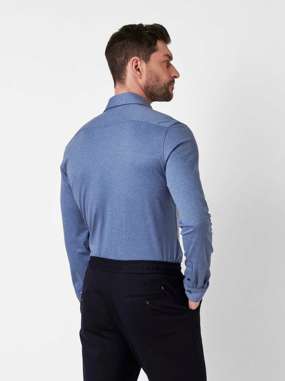 Shirt Luxury Hai blue melange rear view