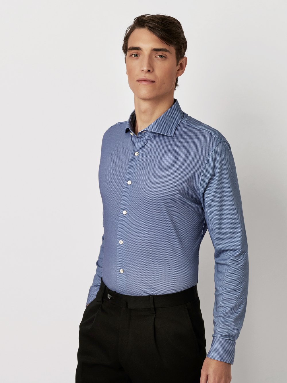 Shirt Essential Hai blue fake front view Shirt Essential Hai blue fake front view