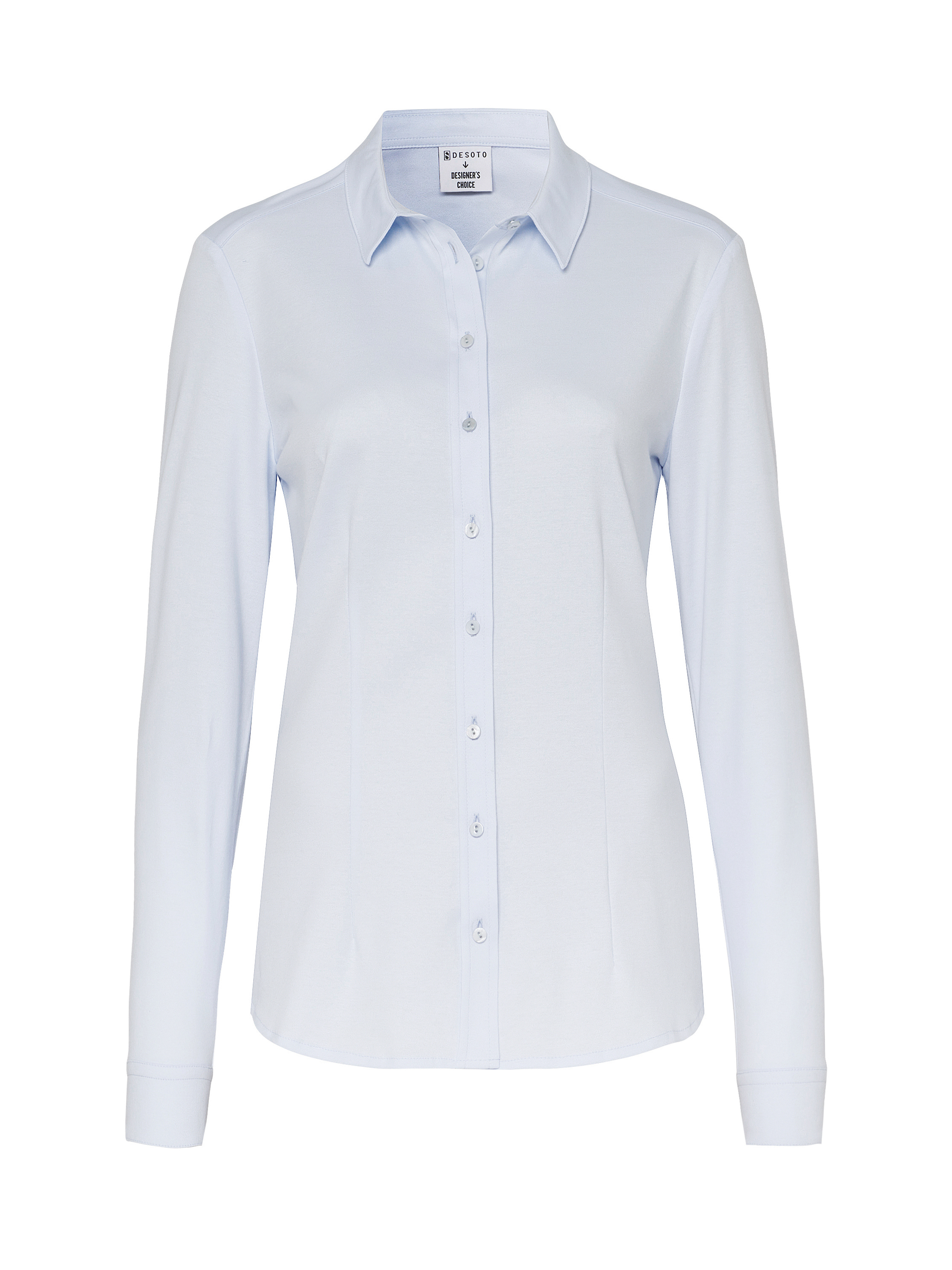 Damenbluse Pia in solid light blue, freigestellte Produktansicht