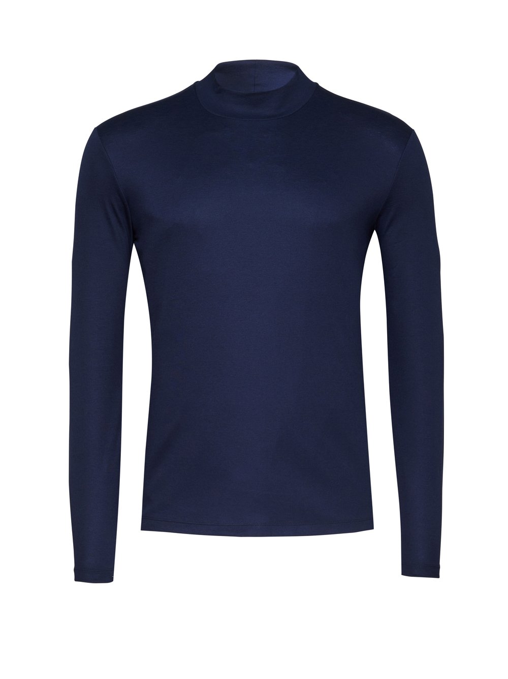 T-Shirt Casual Turtleneck solid navy   hollow