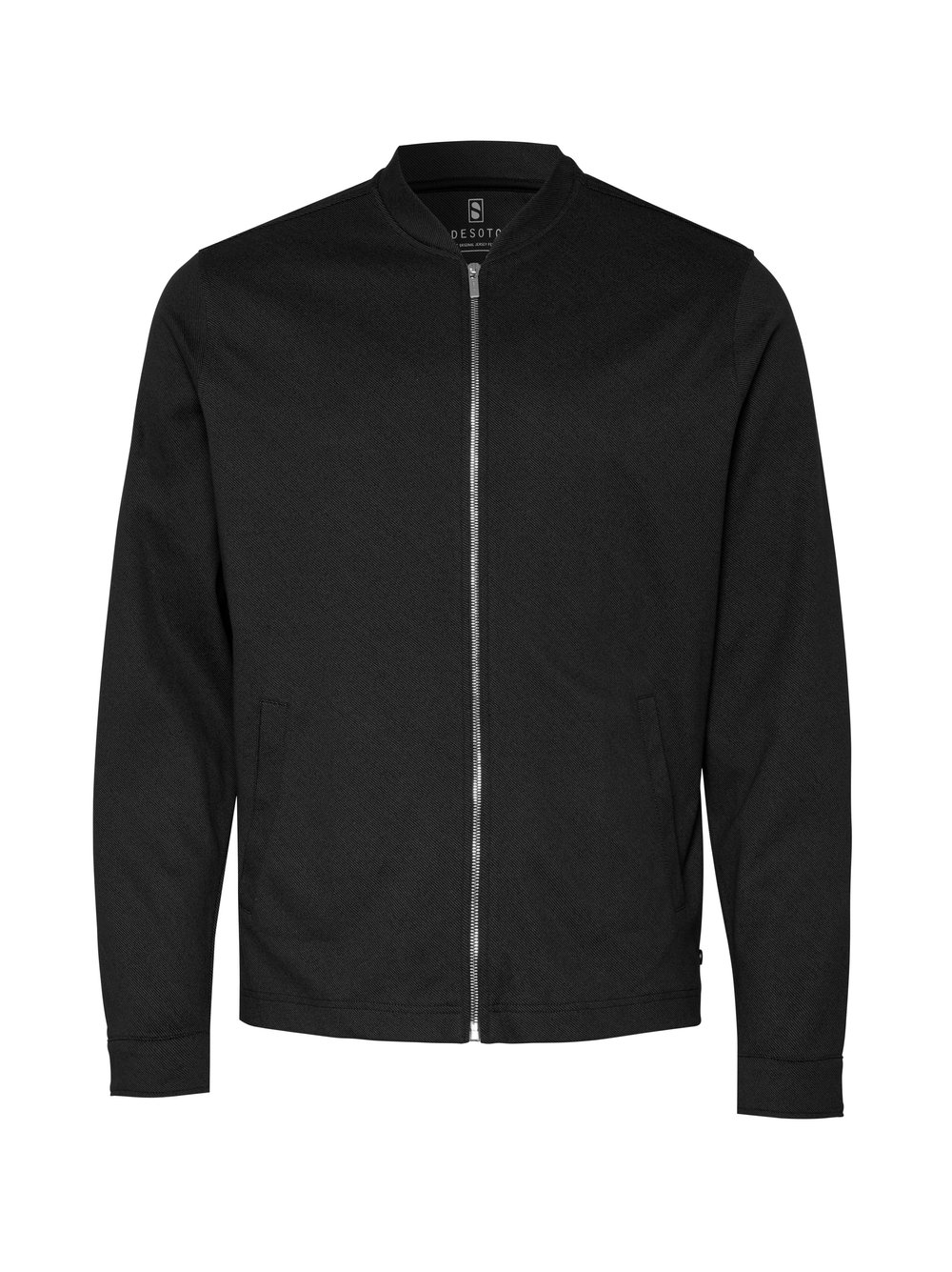 Herrenjacke Casual College Jacket in black twill, freigestellte Produktansicht