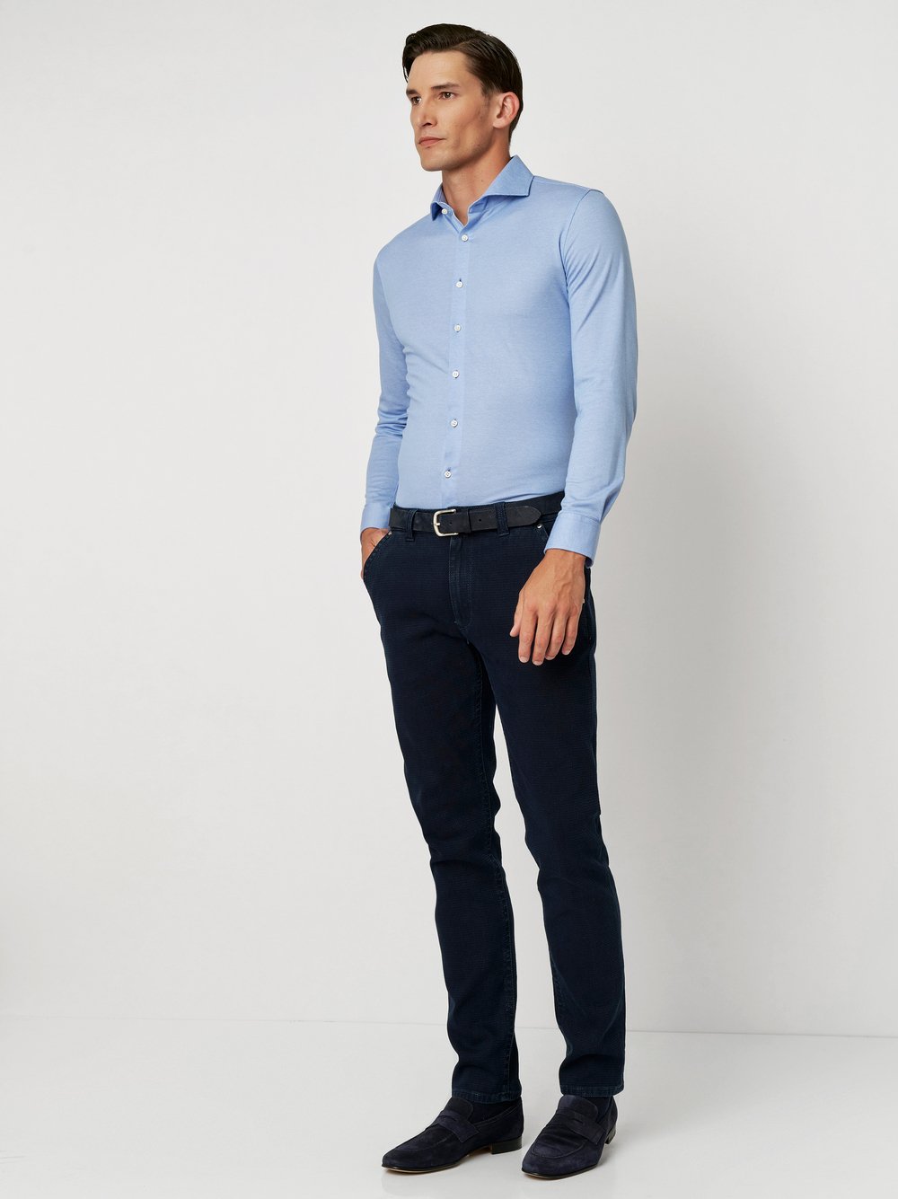 Shirt Luxury Hai blue twill outfit view Shirt Luxury Hai blue twill outfit view