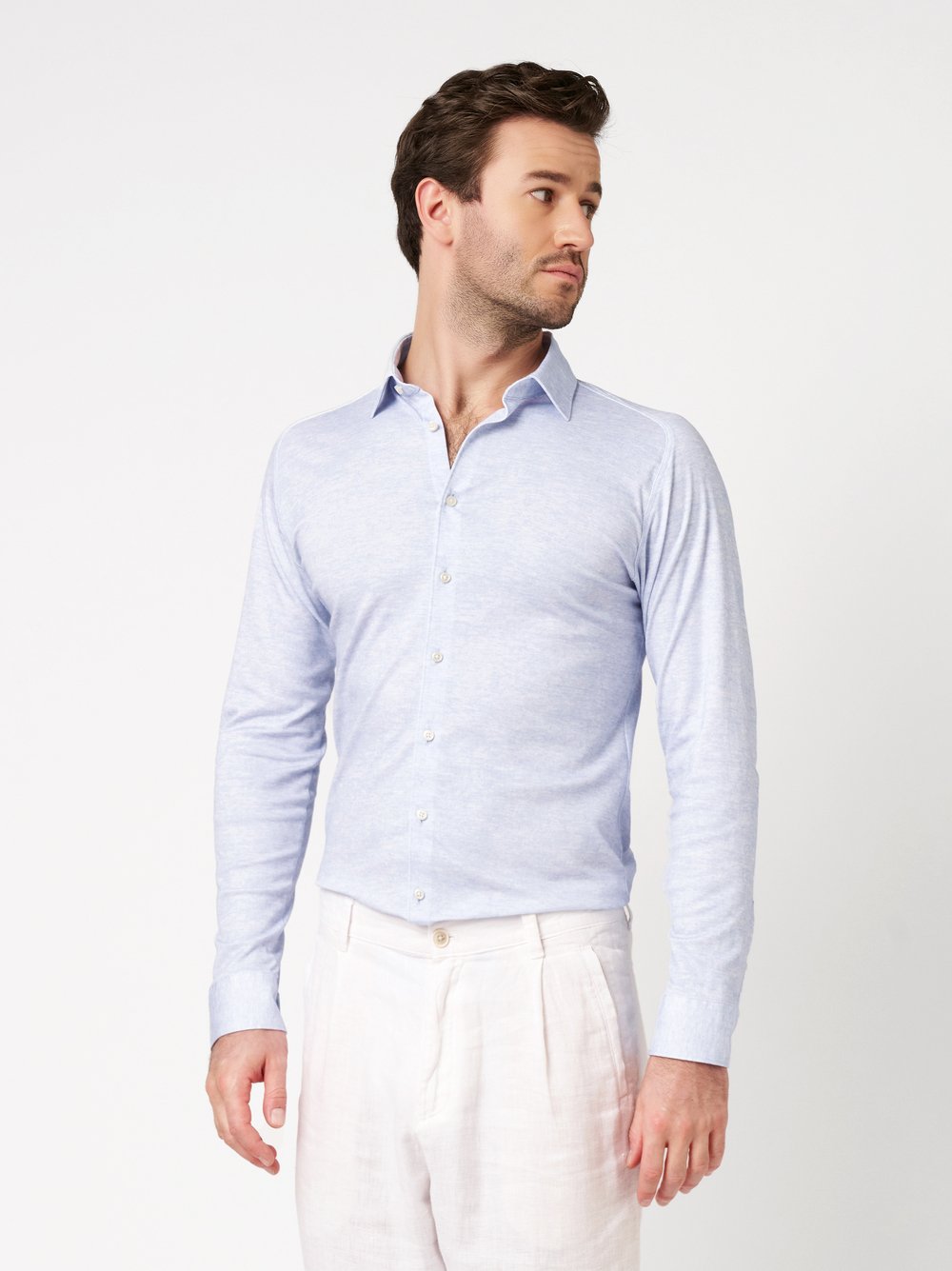 Shirt | Style »Casual Kent« linen light blue