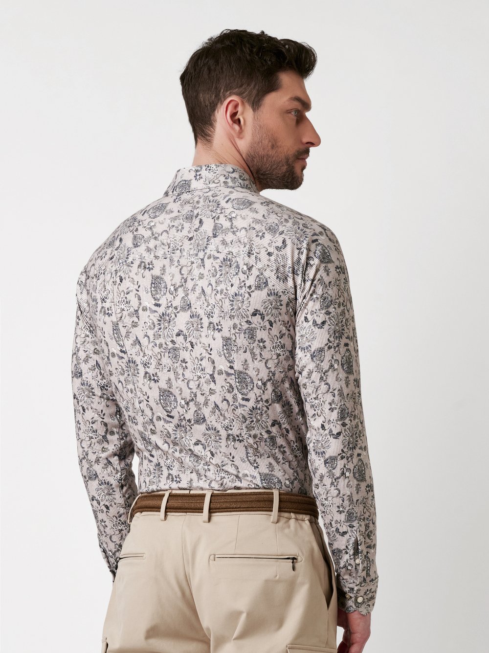 Hemd Casual Kent sand flower corduroy Rueckansicht