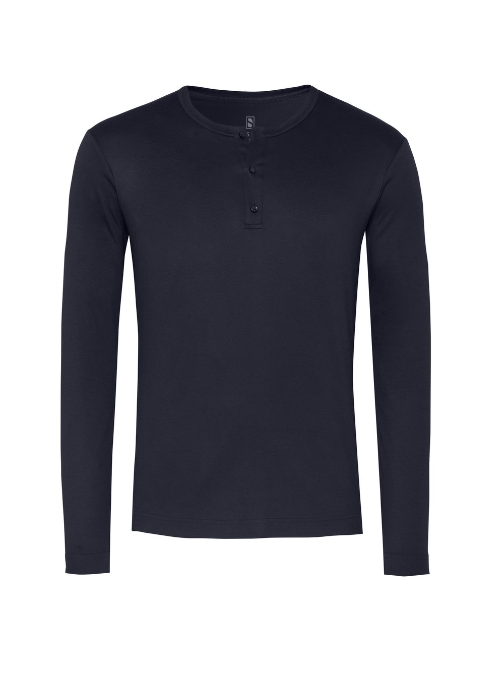Mens polo shirt casual henley in solid navy, product view