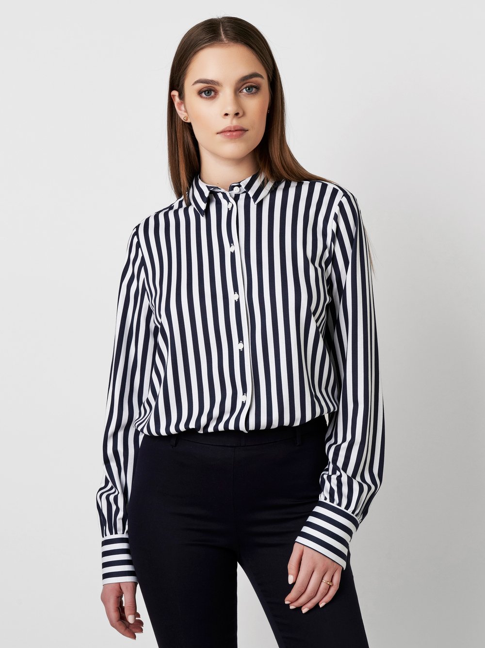 Blouse | Style »Lizzy« navy bold stripes