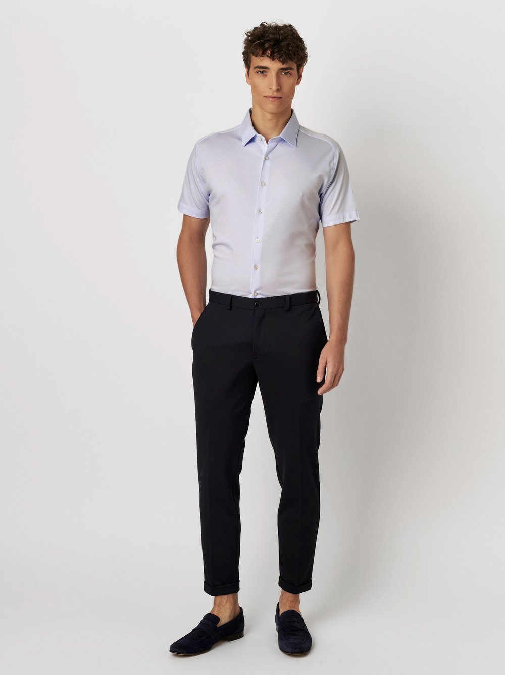Hemd Casual Kent solid light blue Outfitansicht