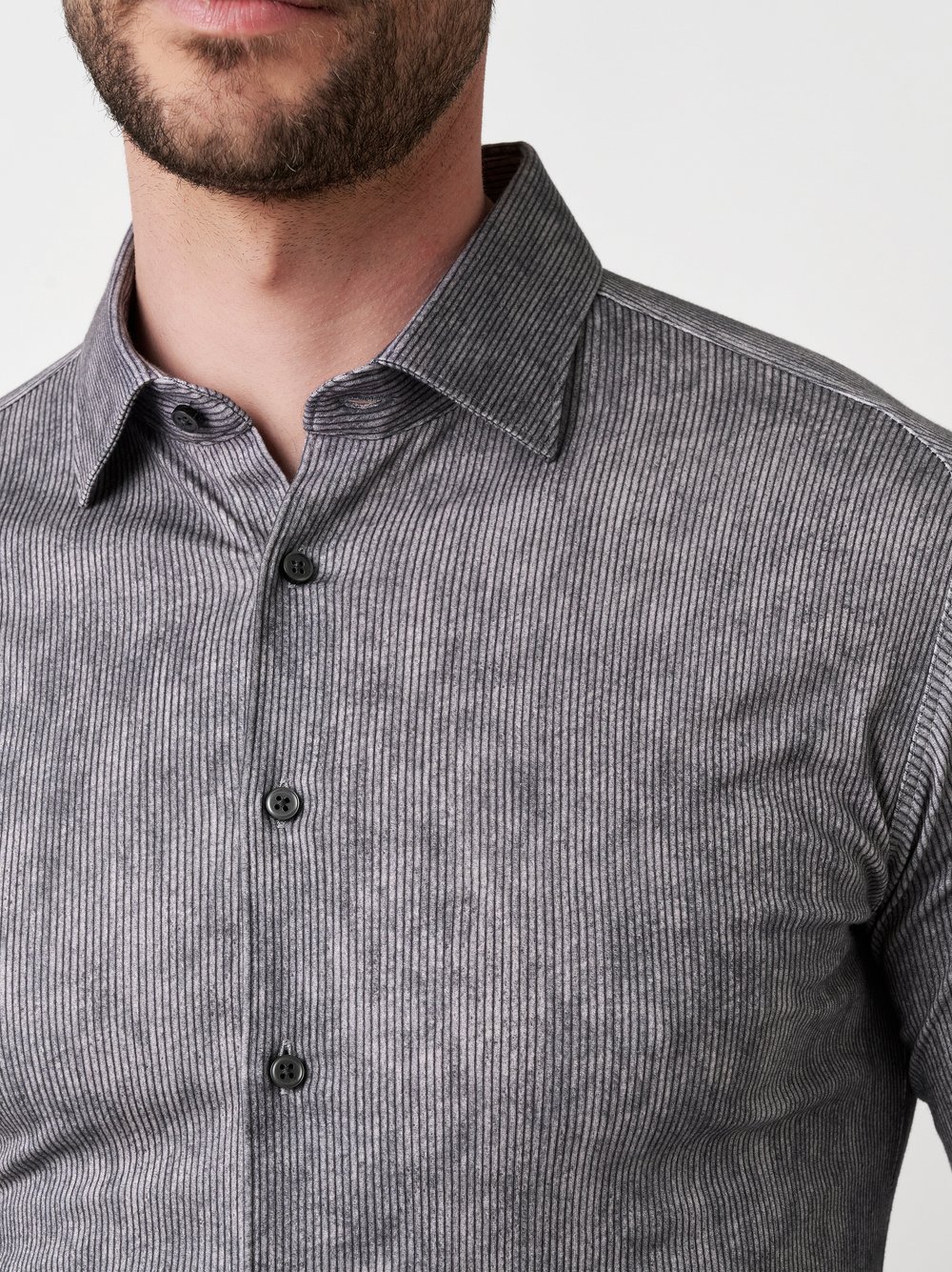 Shirt Casual Kent grey corduroy detail view