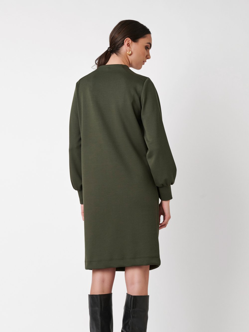 Dress Nadine dark green rear view Dress Nadine dark green rear view