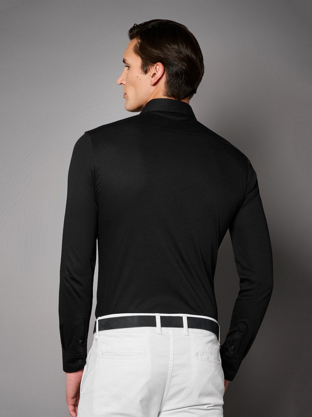 Hemd Luxury Hai solid black Rueckansicht
