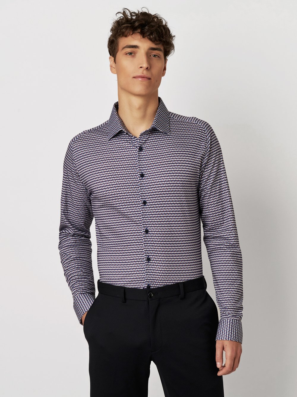 Hemd Casual Kent dots and drops Vorderansicht Hemd Casual Kent dots and drops Vorderansicht