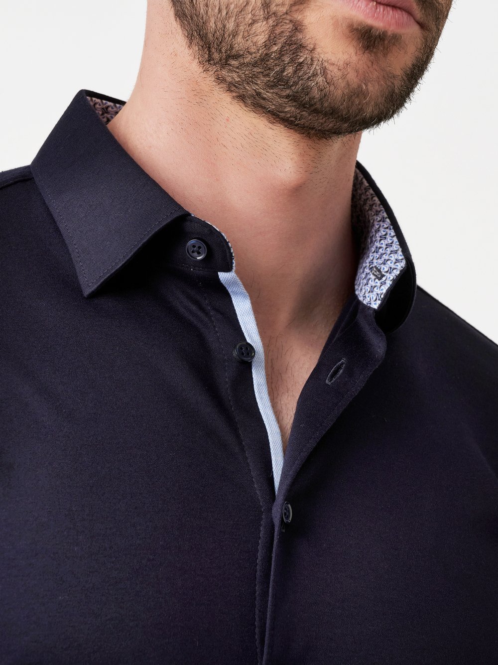 Shirt Casual Kent solid navy   detail view