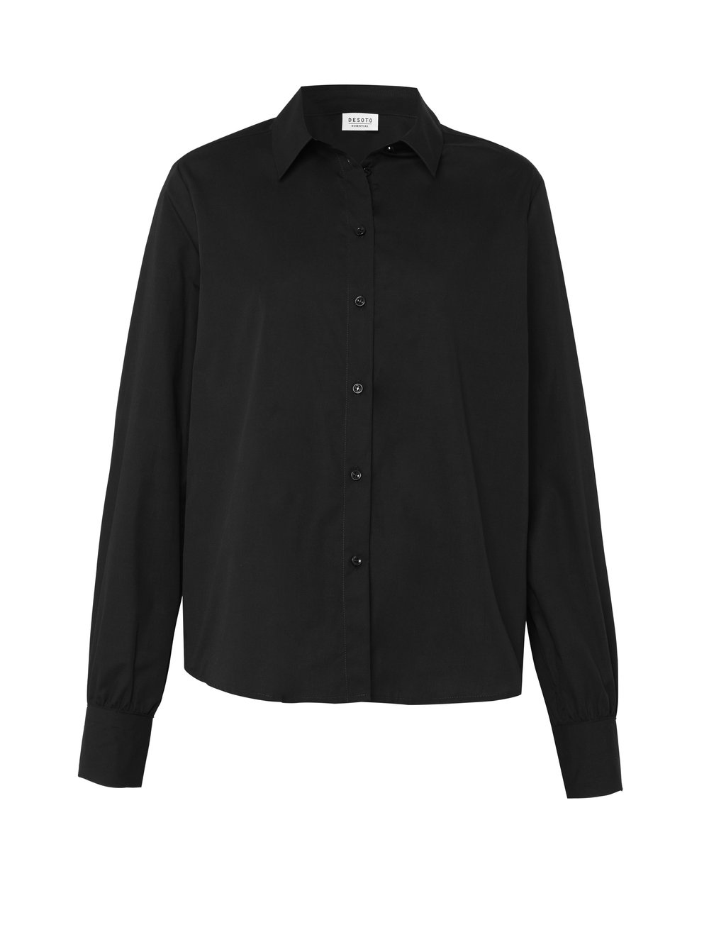 Damenbluse Lizzy in solid black, freigestellte Produktansicht