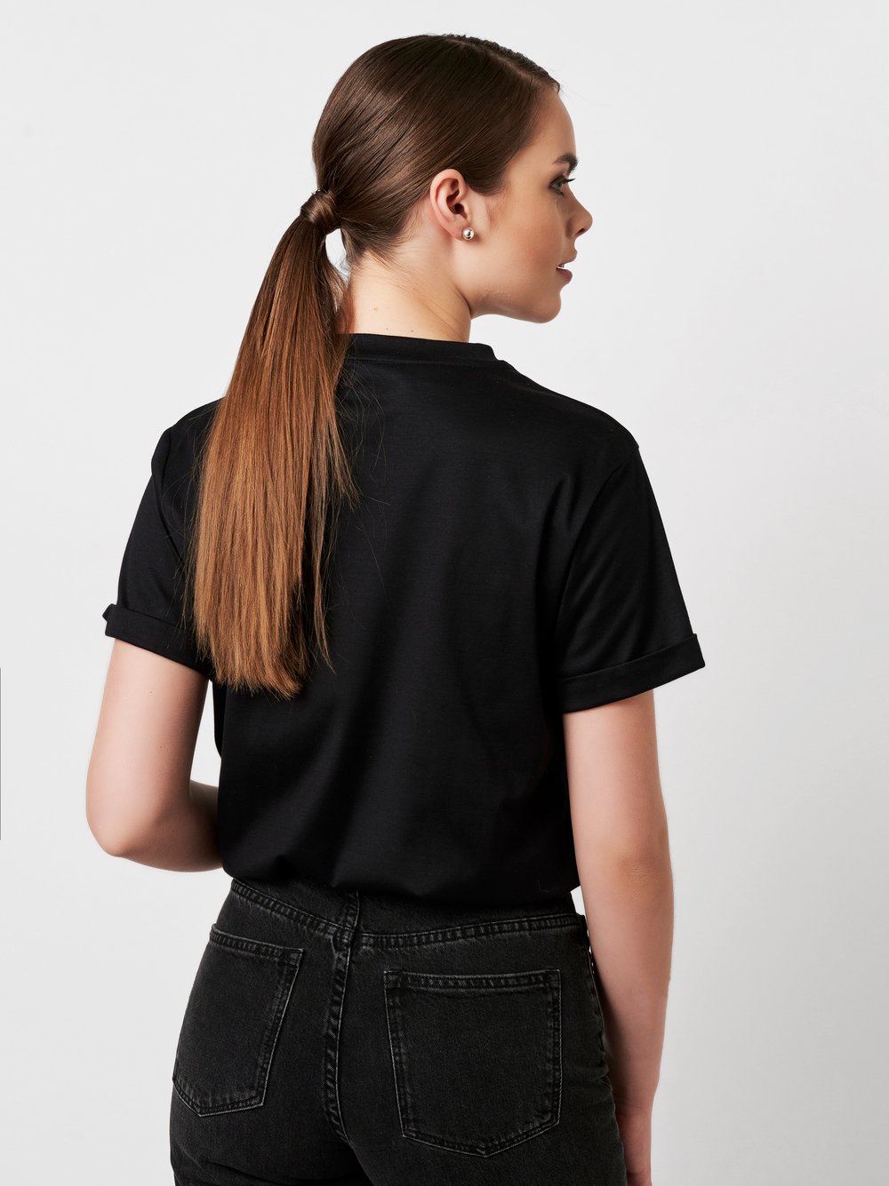 Shirt Alexa black rear view Shirt Alexa black rear view