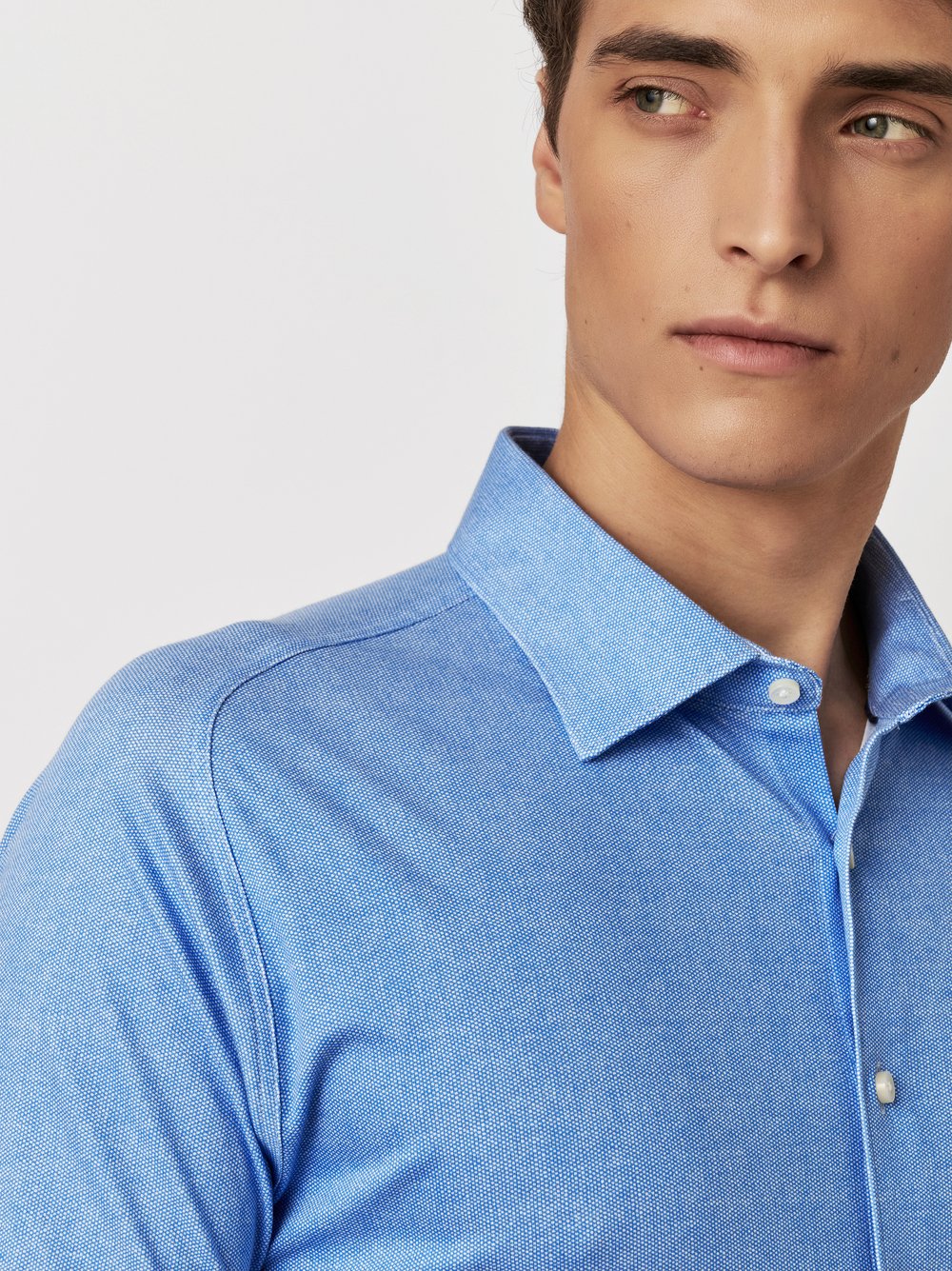 Hemd Casual Kent blue oxford Detailansicht