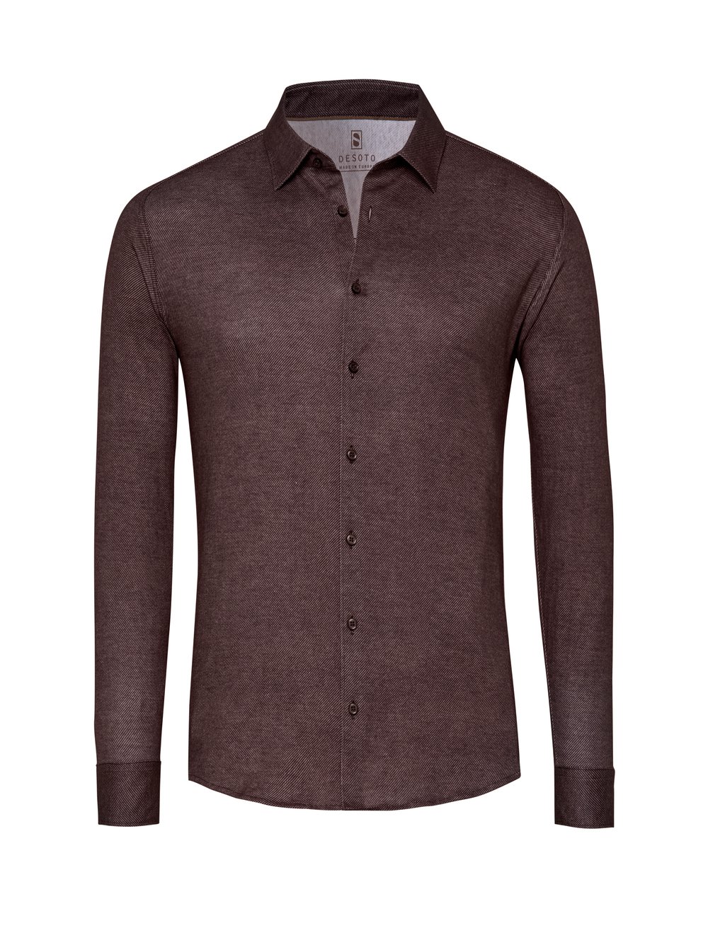 Shirt Casual Kent chocolate twill hollow