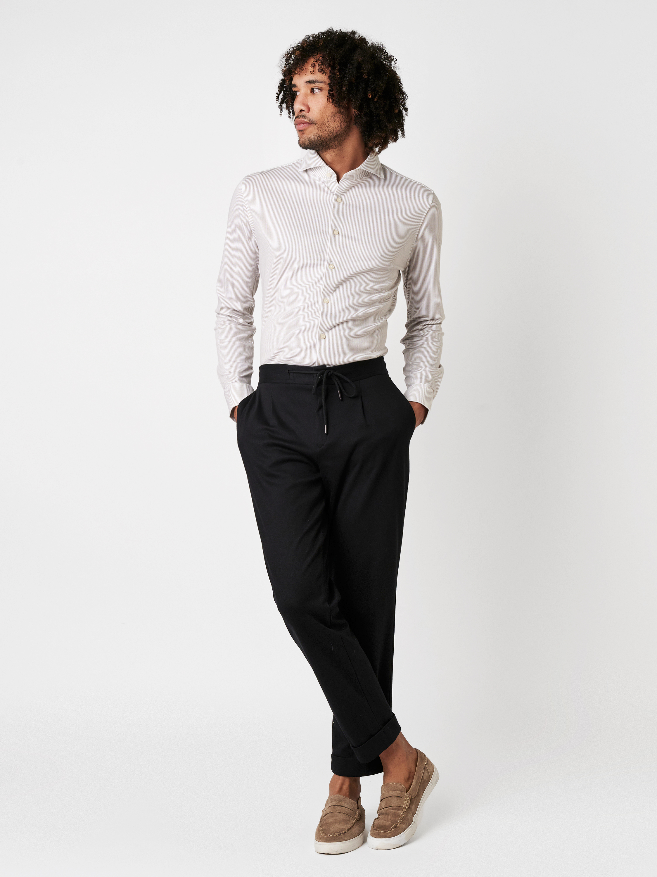 Hemd Essential Hai brown checks Outfitansicht Hemd Essential Hai brown checks Outfitansicht