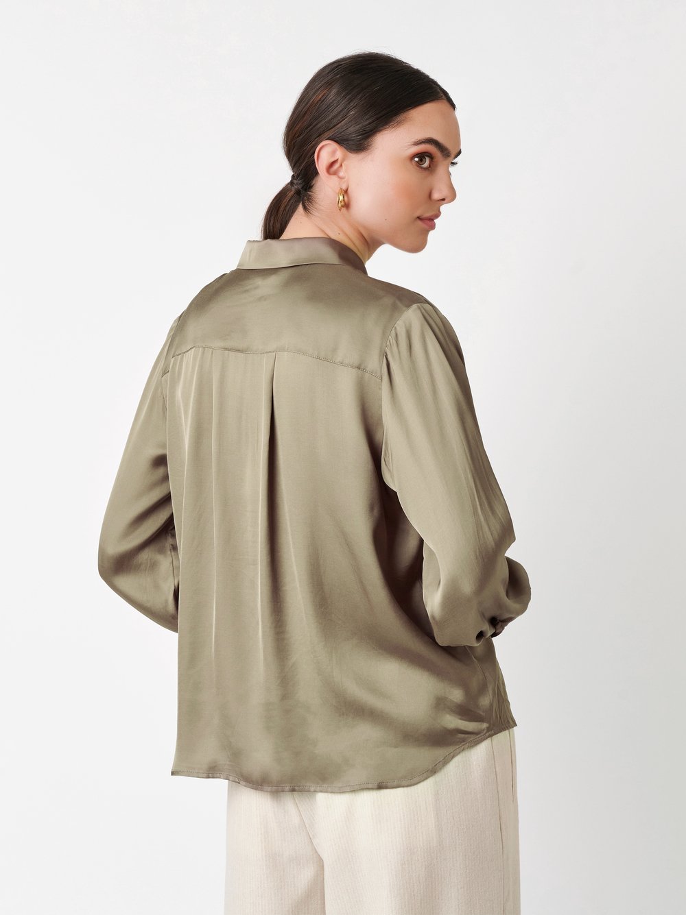 Blouse Lena soft leave rear view Blouse Lena soft leave rear view